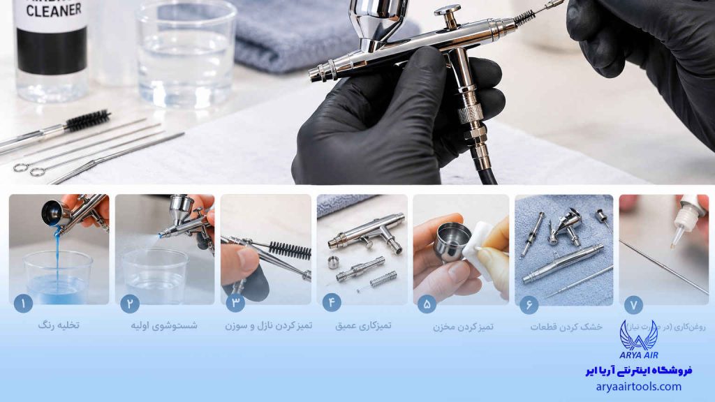 تمیزکاری ایربراش ناخن